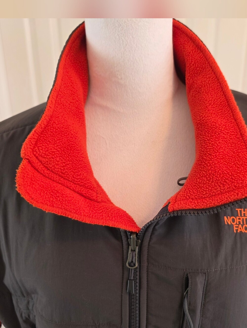 The North Face Denali Jacket Orange Charcoal Gray Men L AMYN Fall 2015 - Picture 3 of 10